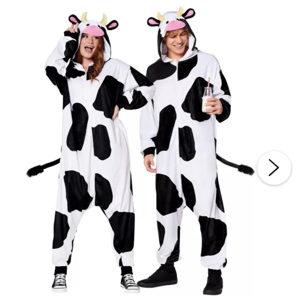 Adult Unisex One Size Fits Most Cow Jumpsuit Bull Beef Plush Mooooo